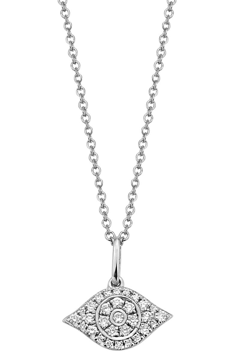 EFFY Diamond Pavé Pendant Necklace - 0.16 ctw, Main, color, White