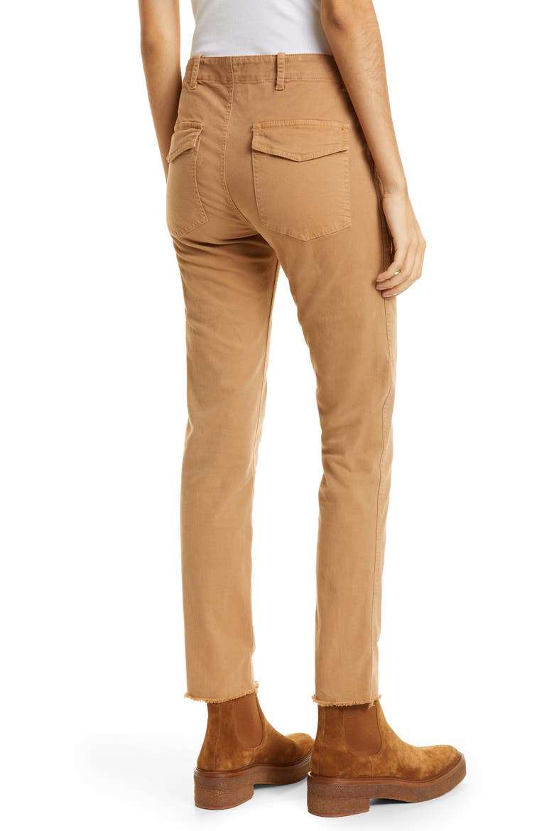 Jenna Slim Crop Stretch Twill Pants, Alternate, color, CAMEL