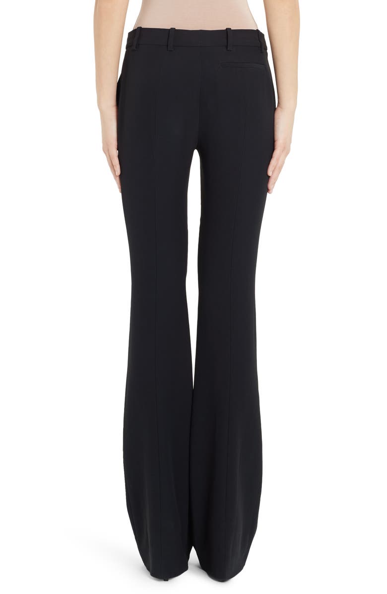McQueen Alexander McQueen Leaf Crepe Slim Bootcut Pants, Alternate, color, Black