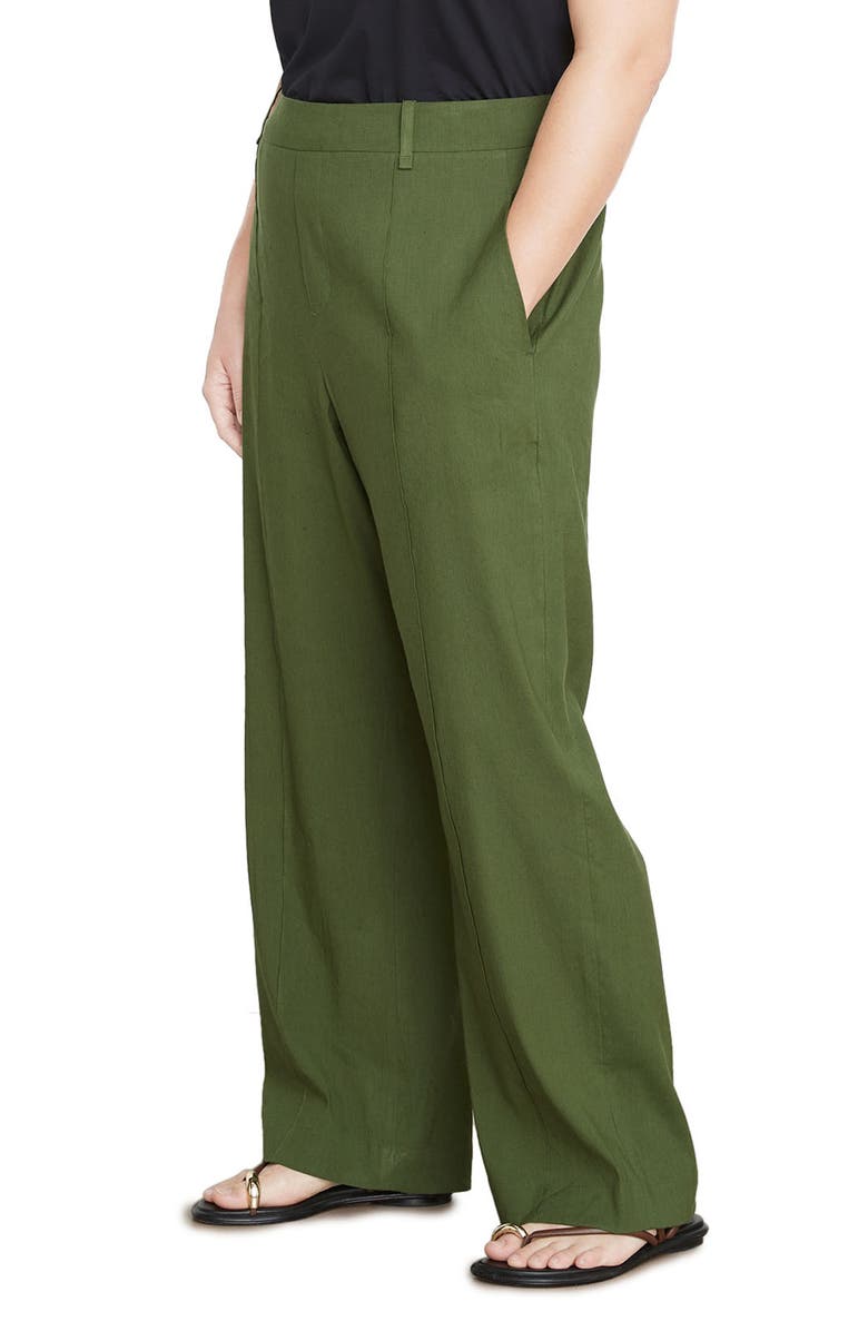 Vince High Waist Linen Blend Trousers, Alternate, color,