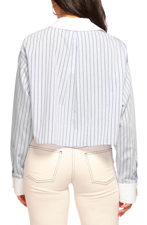 RAMY BROOK RAMY BROOK LENNOX RHINESTONE-EMBELLISHED STRIPE BUTTON-UP SHIRT