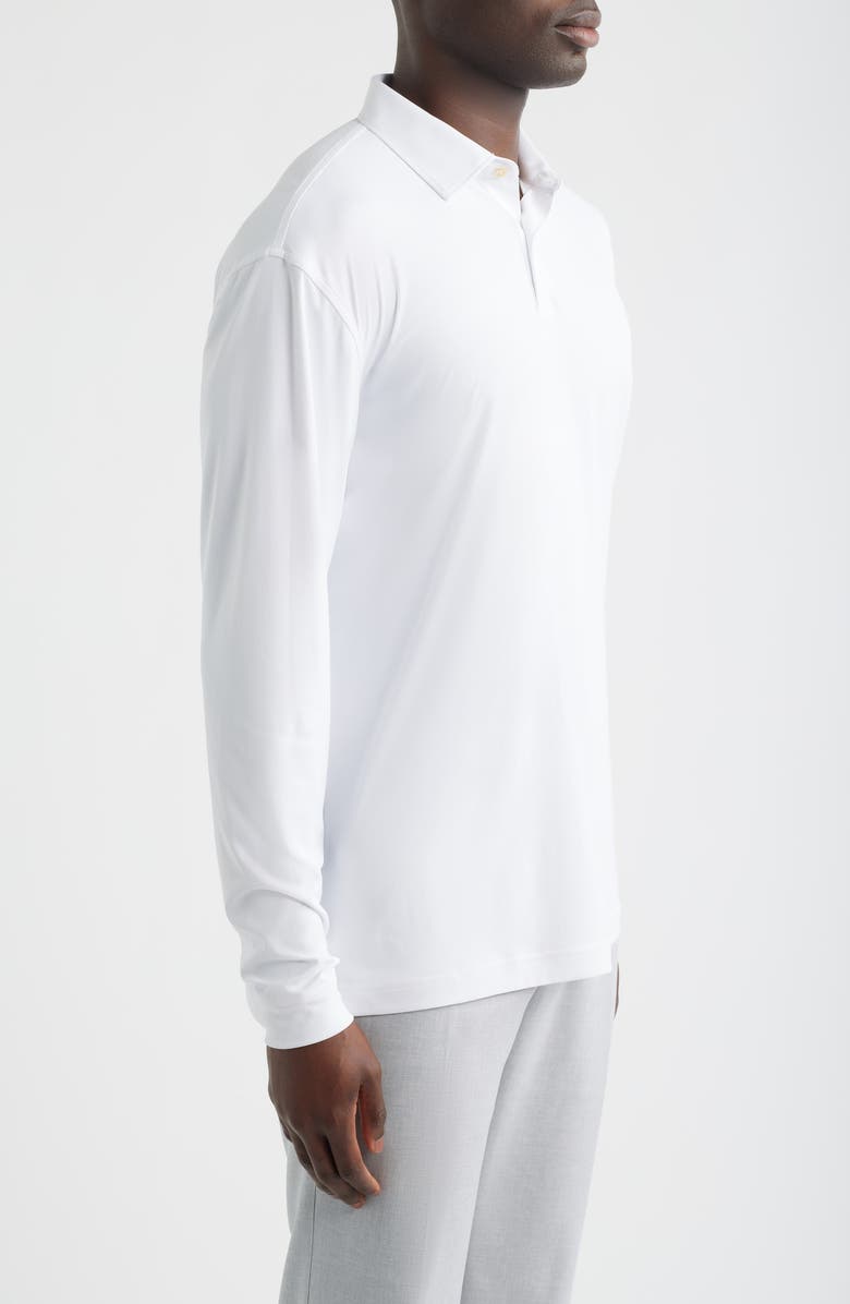 Peter Millar Featherweight Long Sleeve Performance Polo, Alternate, color, White