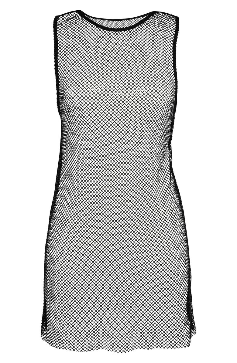 L'AGENCE Angela Sheer Mesh Cover-Up Dress, Alternate, color, 