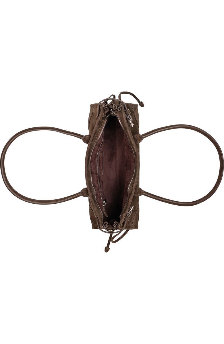Jeffrey Campbell Pesky Leather Shoulder Bag, Alternate, color, Brown Suede