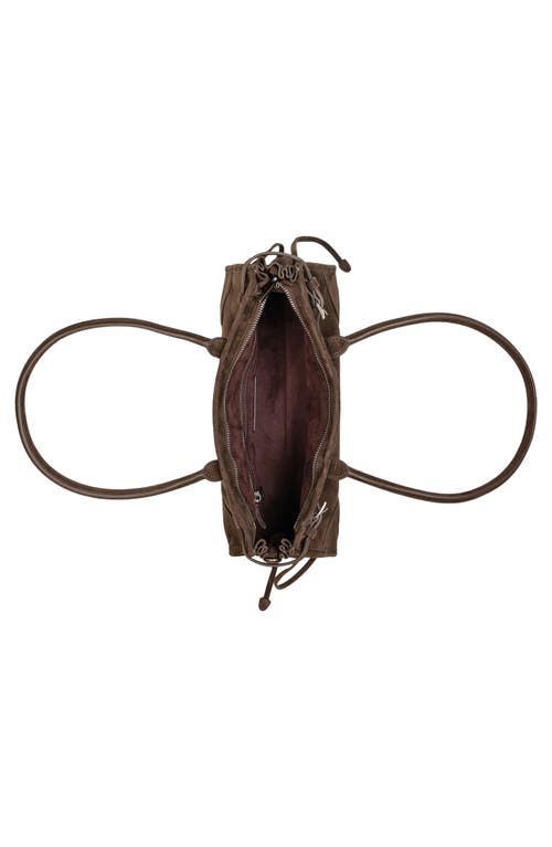 Jeffrey Campbell Pesky Leather Shoulder Bag In Brown Suede