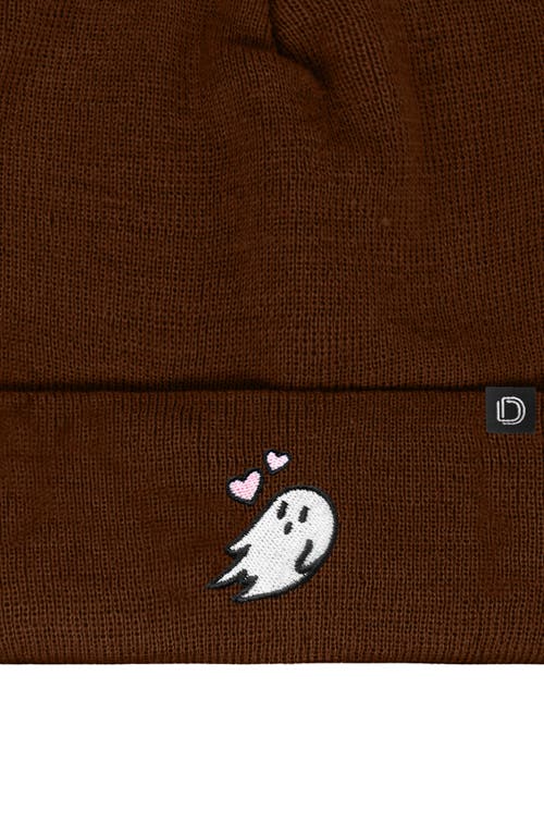 Dalix Heartly Ghost Beanie In Brown