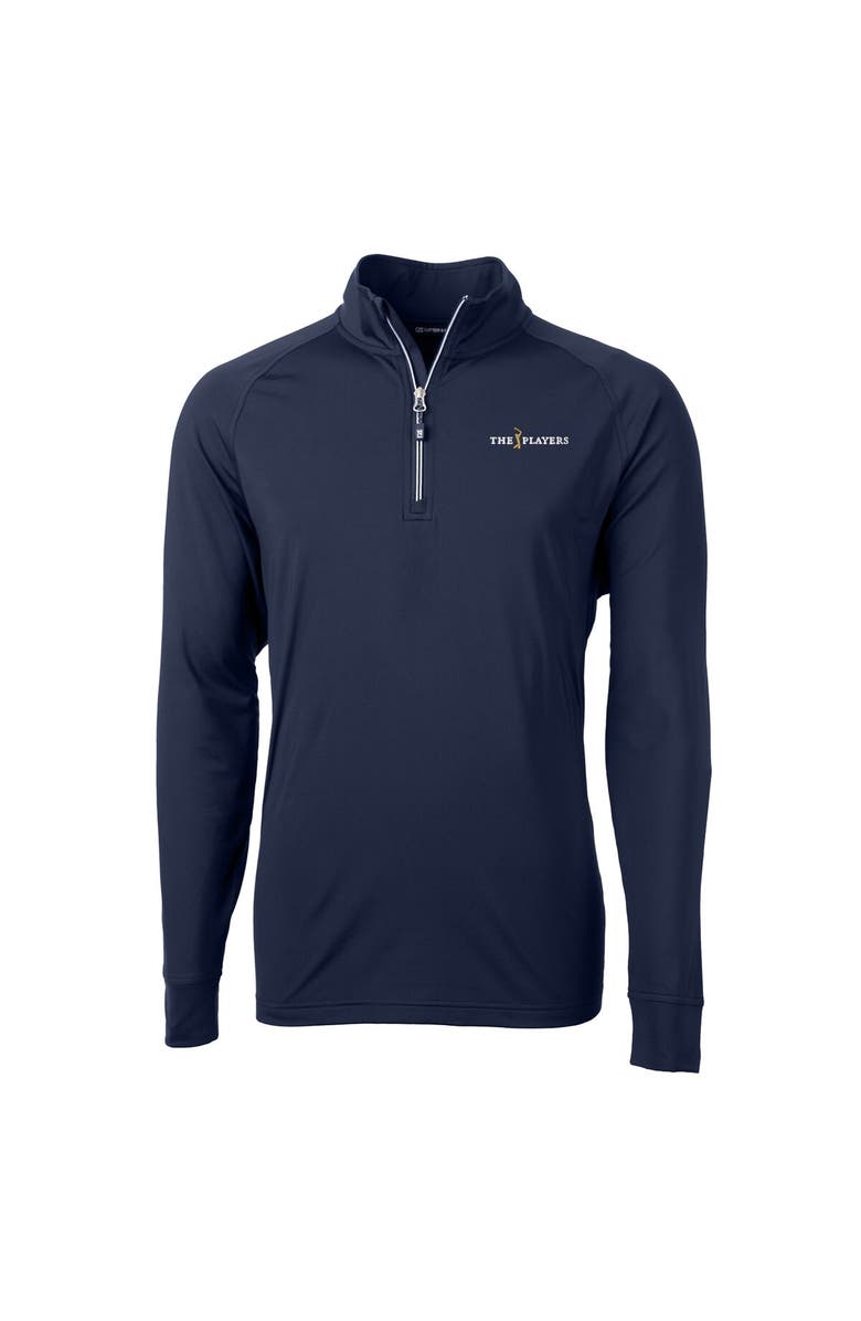 Cutter & Buck Men's Cutter & Buck Navy THE PLAYERS Adapt Knit Eco Stretch Recycled Big & Tall Quarter-Zip Pullover Top, Alternate, color, Navy
