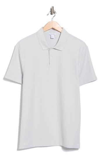 Calvin Klein Mico Waffle Polo In Gray