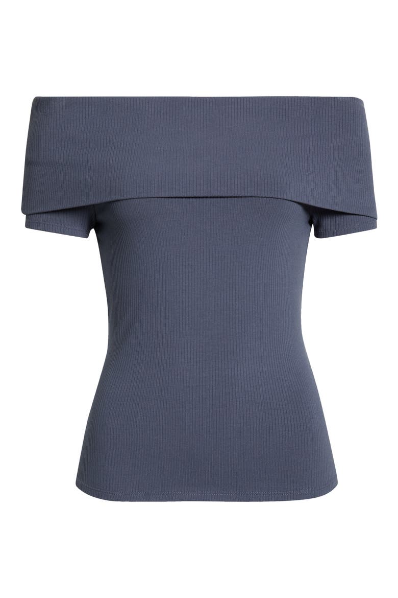 Rosarita Rib Knit Off the Shoulder Top, Main, color, PACIFIC BLUE