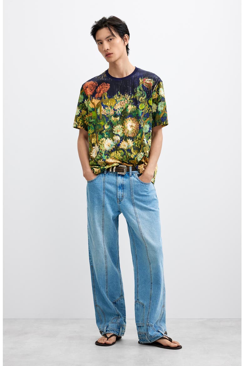 Floral Graphic T-Shirt, Alternate, color, DARK BLUE