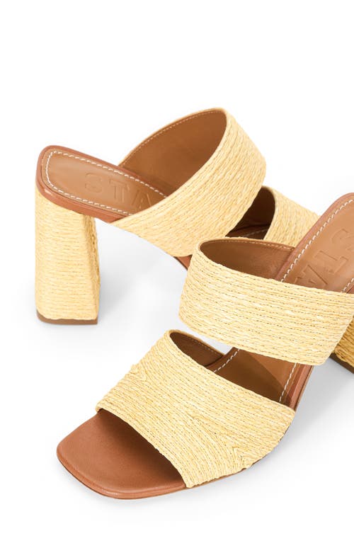 Staud Skylar Leather-trimmed Raffia Sandals In Natural Raffia