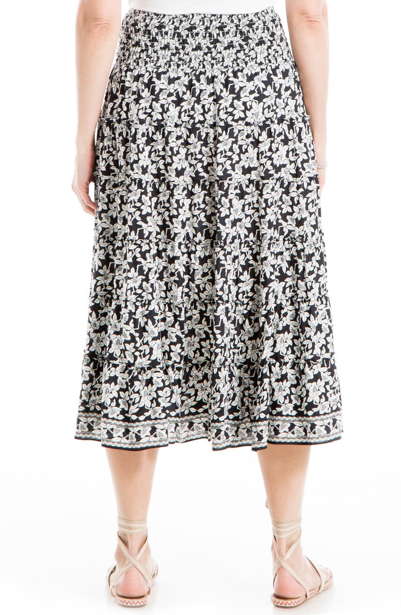 MAX STUDIO Midi Smocked Waist Printed Skirt, Alternate, color,