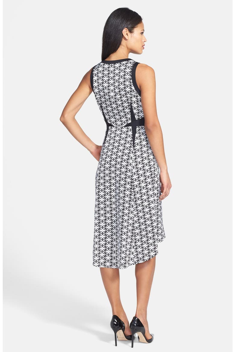 Print High/Low Stretch Silk Dress, Alternate, color, BLACK- ROCCIAN PRINT