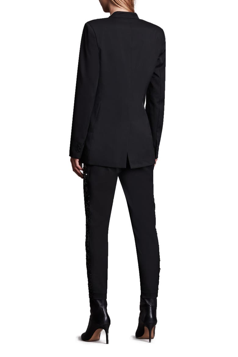 Sofia Sequin Stripe High Waist Tapered Pants, Alternate, color, BLACK