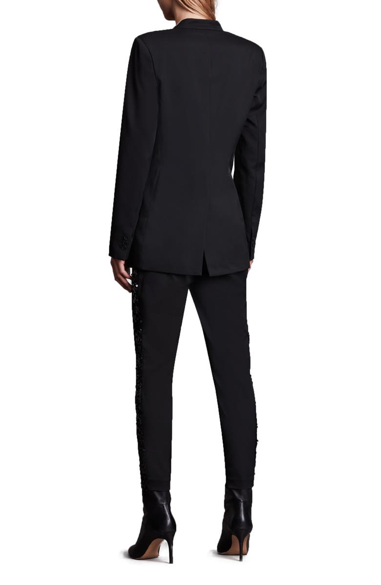 AllSaints Sofia Sequin Stripe High Waist Tapered Pants, Alternate, color, 