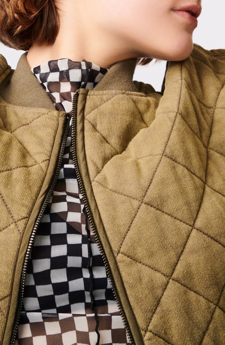 BERNIE Quilted Cotton French Terry Coat, Alternate, color, 