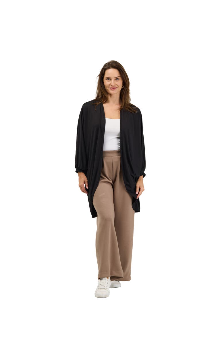 24seven Comfort Basic Womens Soft Stretch Open Front Cardigan Jacket, Main, color, Black