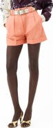 Versace Pleated Wool & Linen Shorts