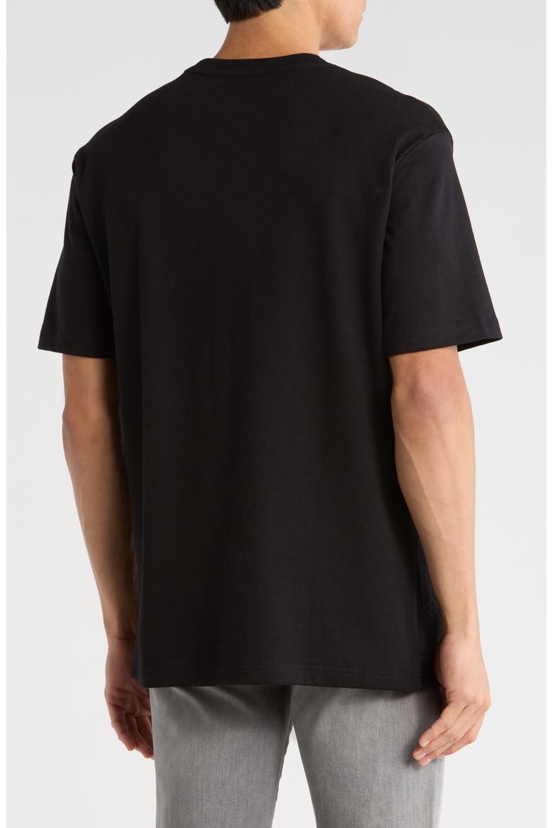 Geometric Textured Knit T-Shirt, Alternate, color, BLACK