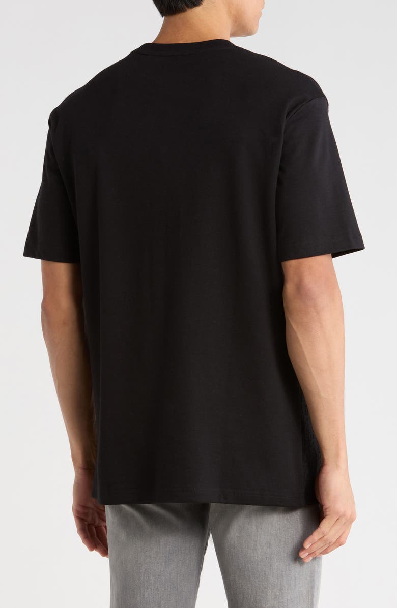 KARL LAGERFELD PARIS Geometric Textured Knit T-Shirt, Alternate, color, Black