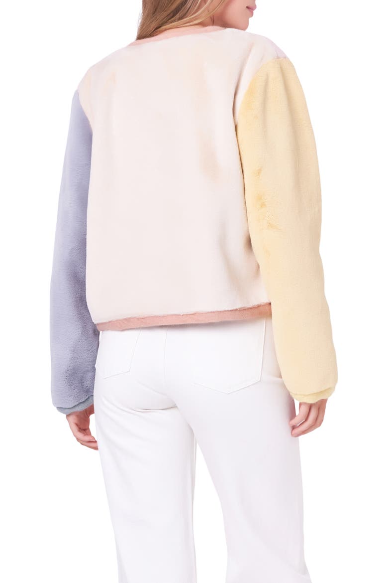 Colorblock Faux Fur Jacket, Alternate, color, MULTI