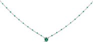 Haus of Brilliance Sterling Silver Lab Created Emerald Bead Chain Necklace