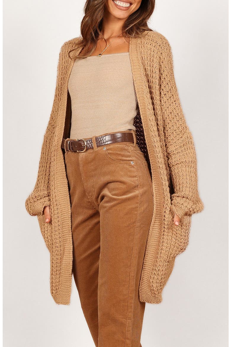 Leyonie Long Cardigan, Alternate, color, TAN