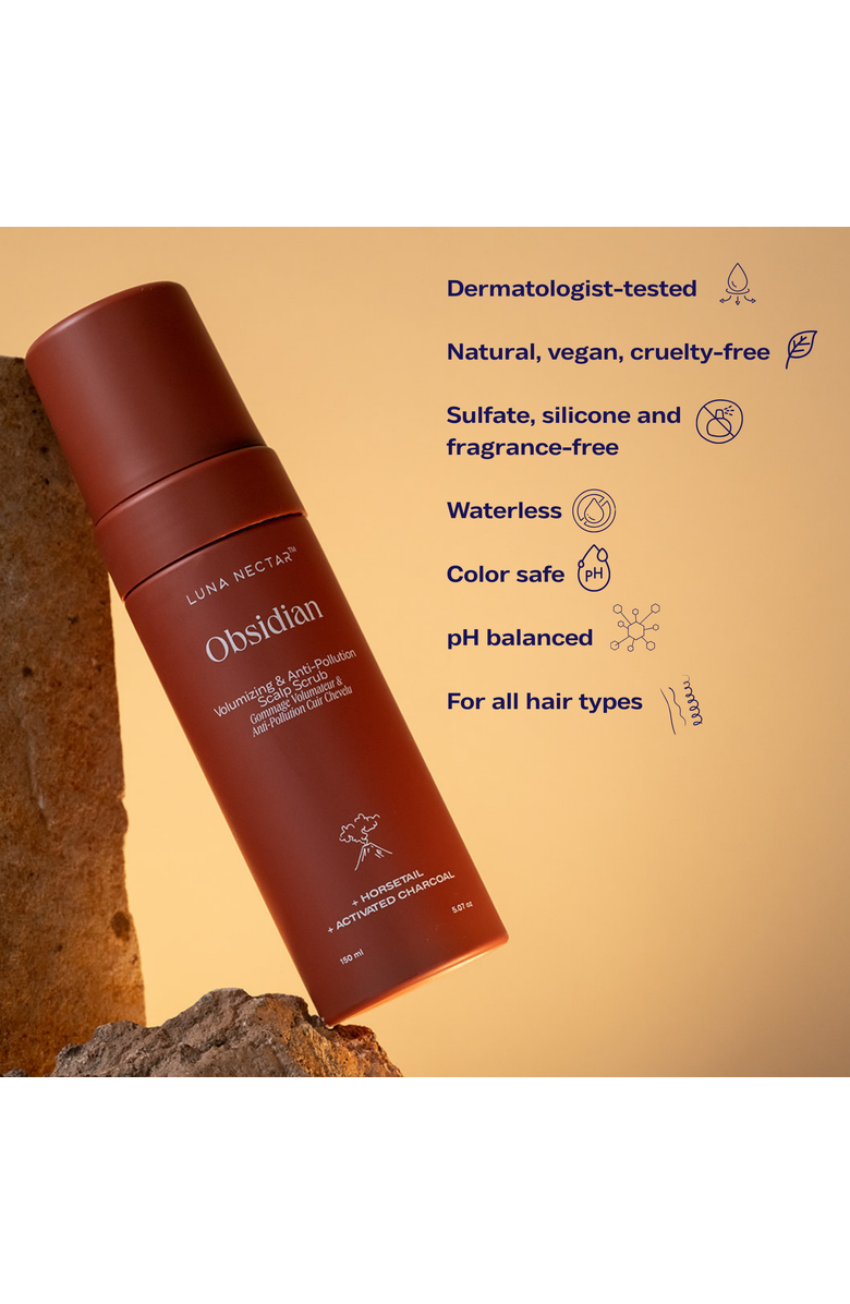 Luna Nectar Obsidian Volumizing & Anti-Pollution Scalp Scrub, Alternate, color, White