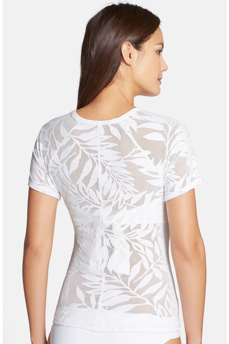 'Hannah' Short Sleeve Mesh Rashguard, Alternate, color, WHITE