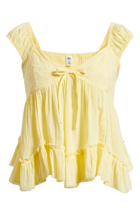 Cap Sleeve Cotton Babydoll Top