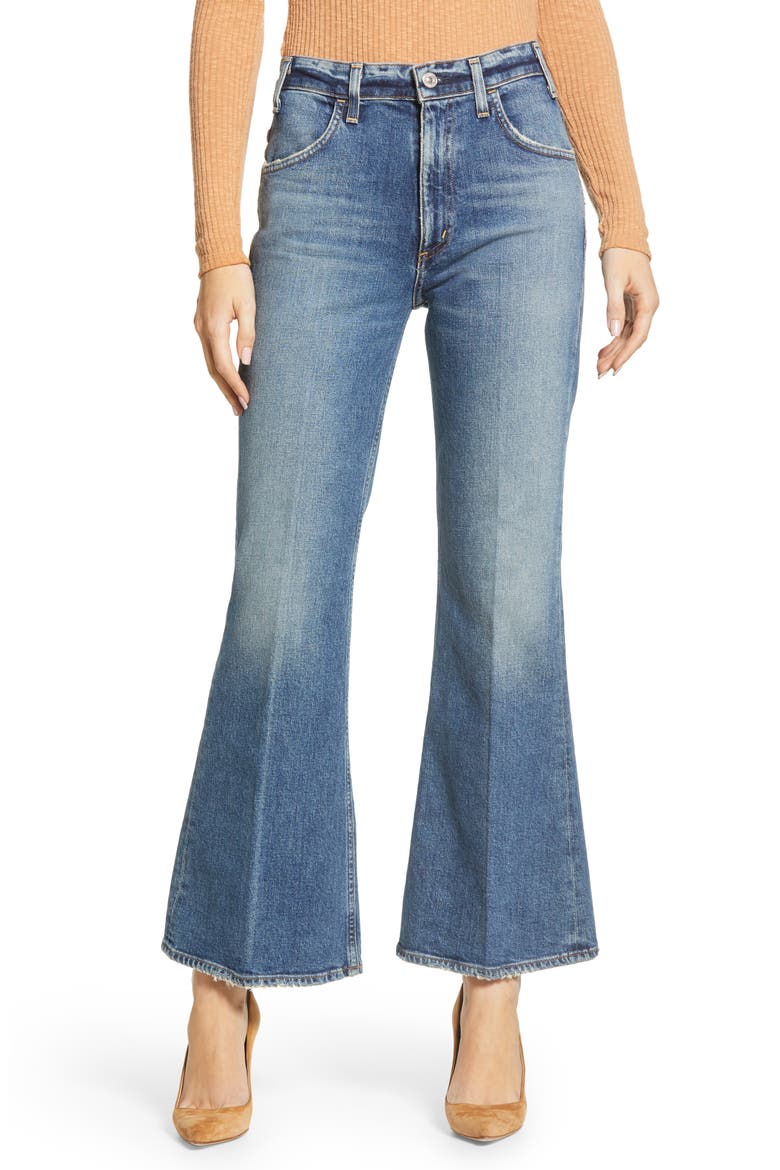 Amelia Vintage High Waist Flare Leg Jeans, Main, color, LONG GONE