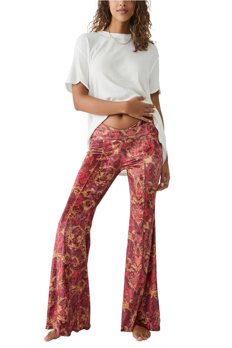 Hold Me Closer Flared Pants, Alternate, color, FLAME COMBO
