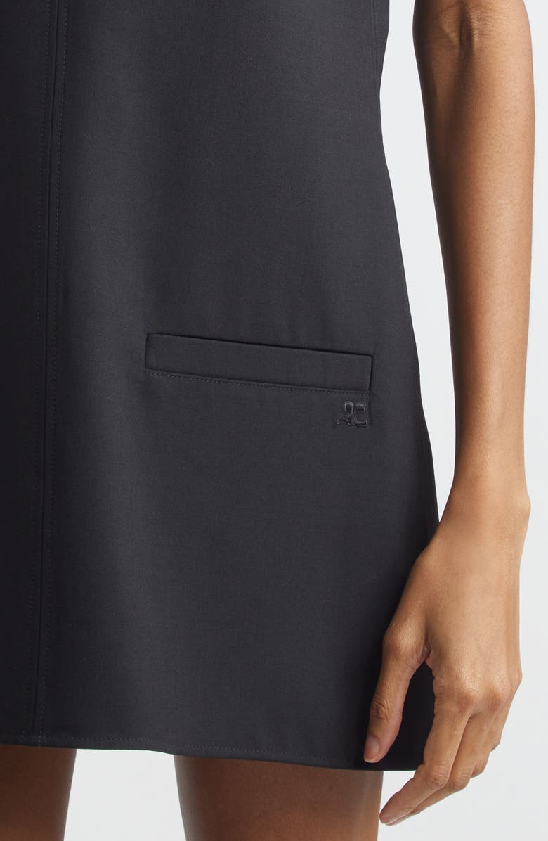 Courrèges Heritage Crepe Minidress, Alternate, color, Black