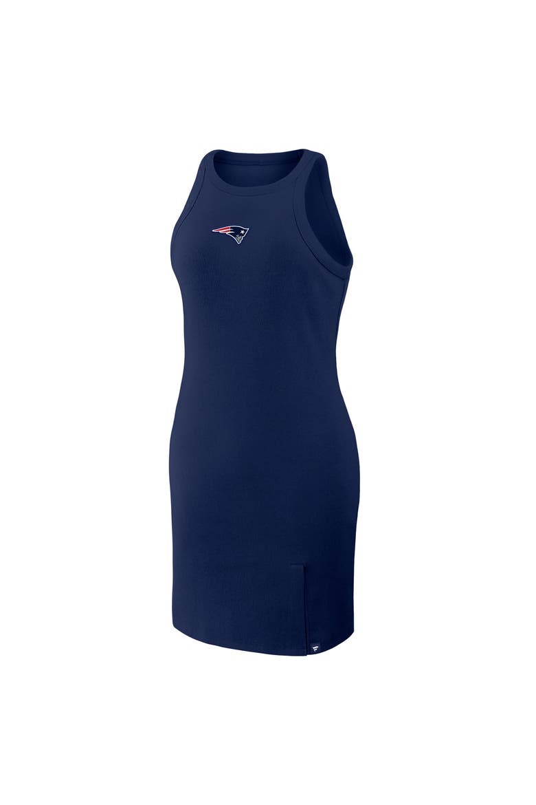 Women's Fanatics Navy New England Patriots Push Beyond Tri-Blend Ribbed Sleeveless Dress, Alternate, color, Navy