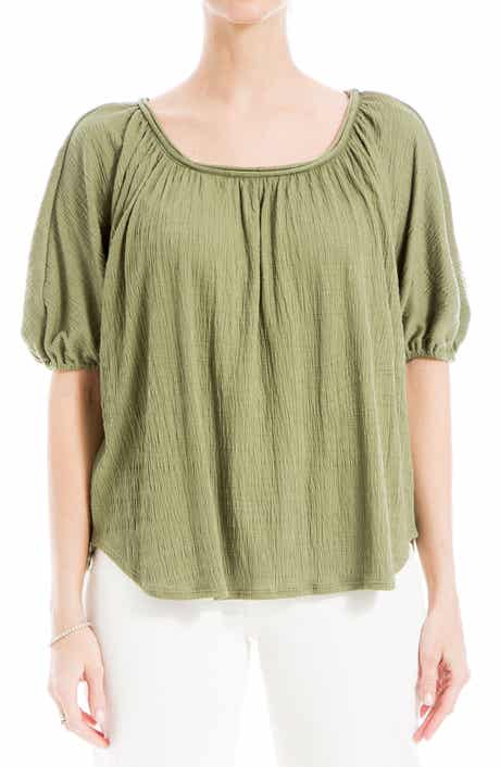 MAX STUDIO Textured Knit Bubble Sleeve Knit Top