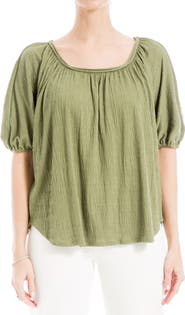MAX STUDIO Textured Knit Bubble Sleeve Knit Top
