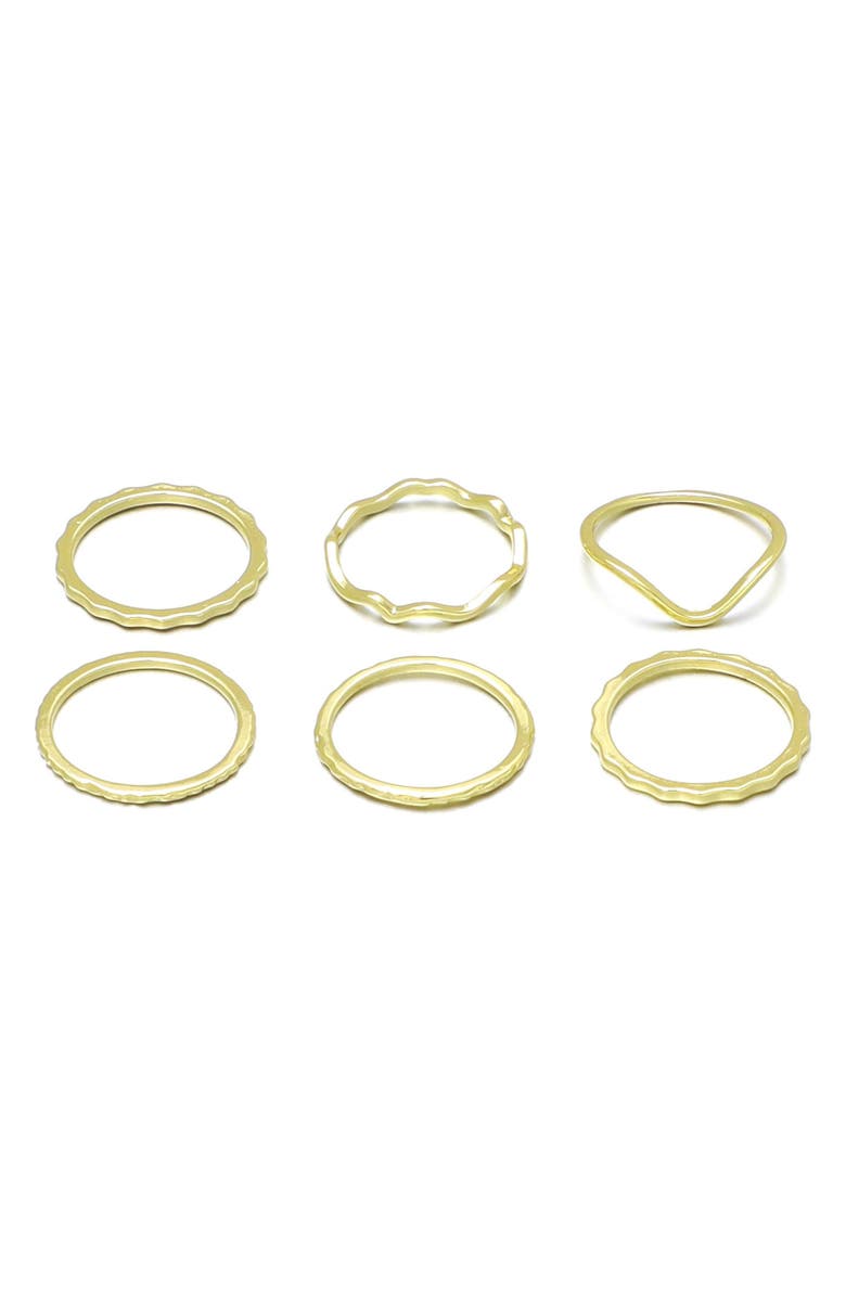 Adornia Set of 6 Assorted Stacking Rings, Alternate, color, 
