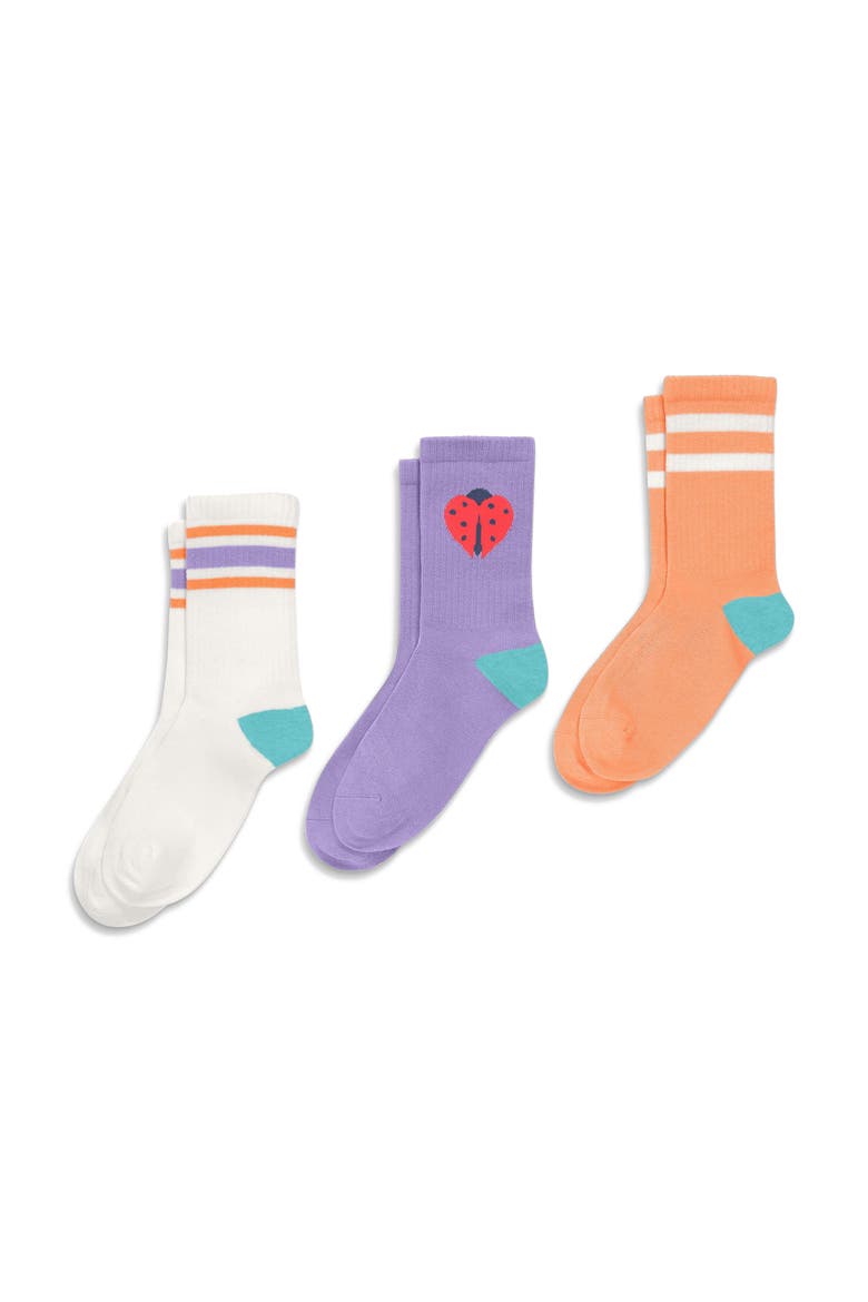 Kids Athletic Sock In Seasonal Prints, Main, color, Iris Ladybug Mix