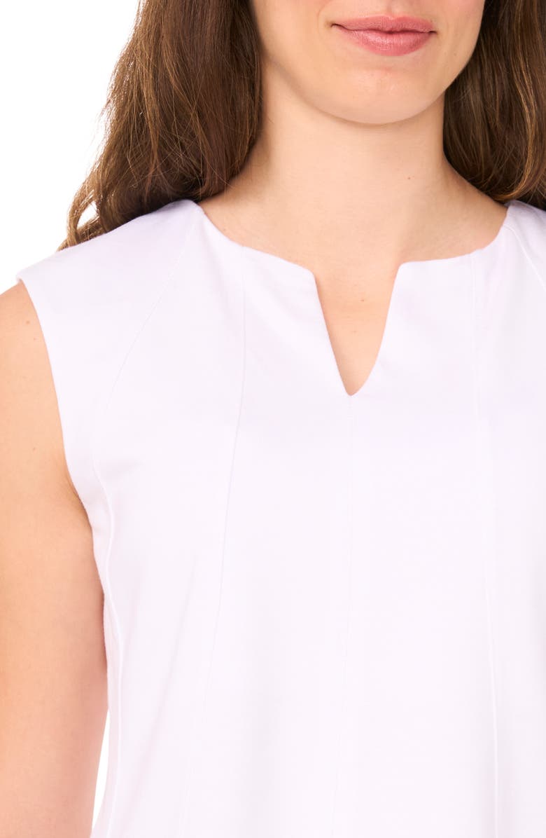 Halogen<sup>®</sup> Seamed Notch Neck Ponte Shell, Alternate, color, Bright White