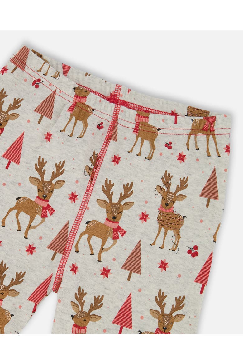 Organic Cotton Two-Piece Pajamas Girly Reindeer, Alternate, color, Grey
