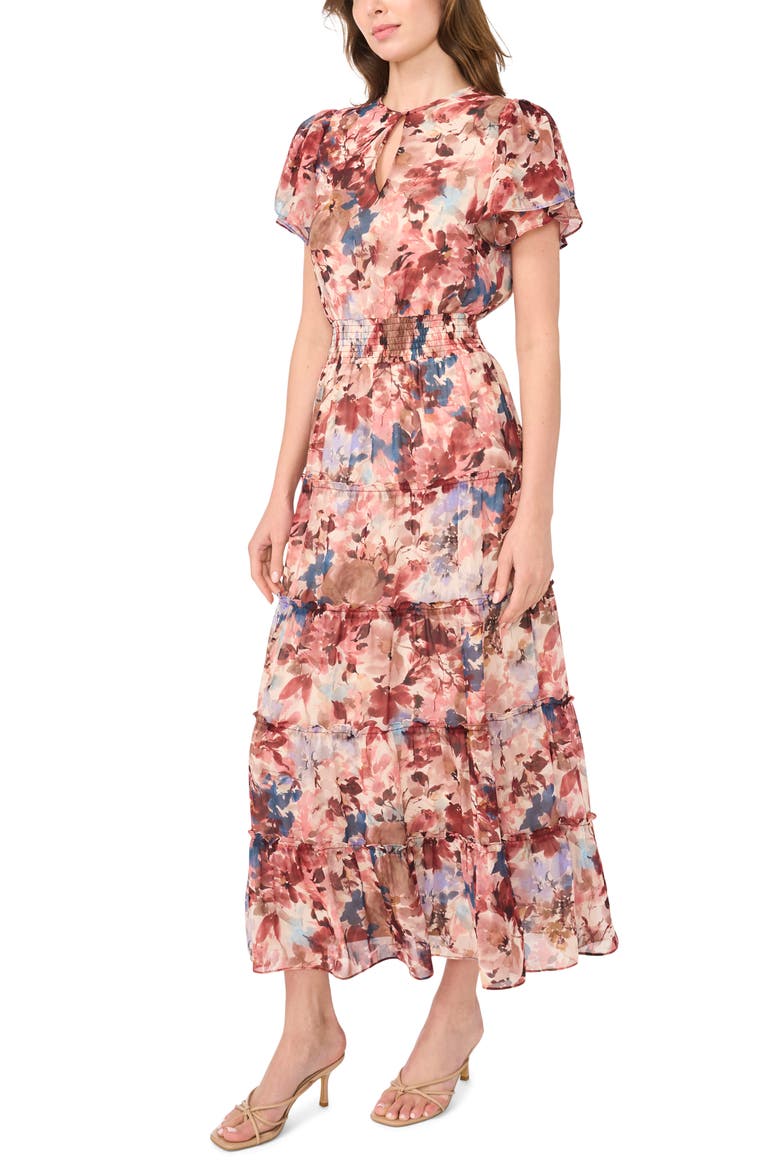 Smocked Waist Maxi Dress, Alternate, color, SUGAR OAK