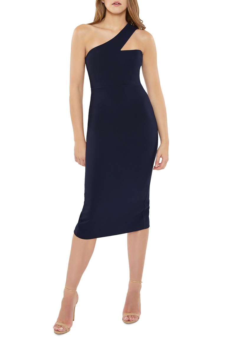 Florent One-Shoulder Body-Con Dress, Main, color, NAVY