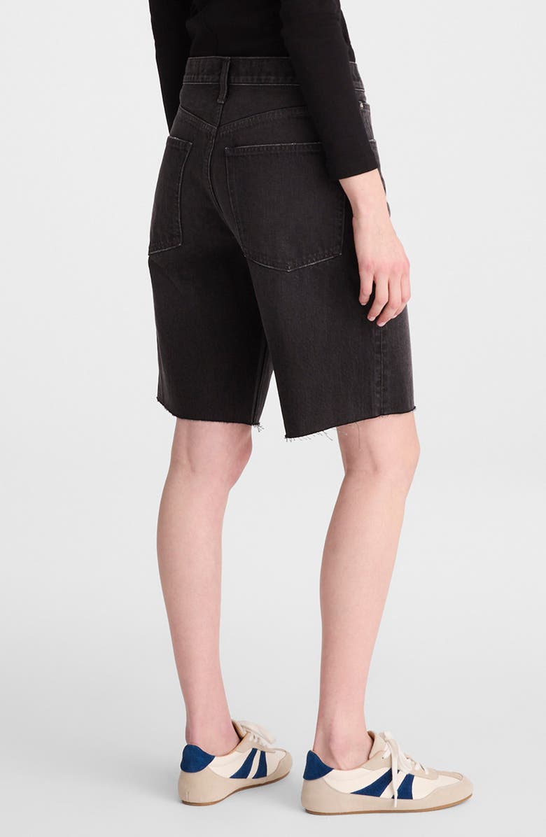 Madewell The Essex Long Baggy Denim Shorts, Alternate, color, Ashen Black Wash