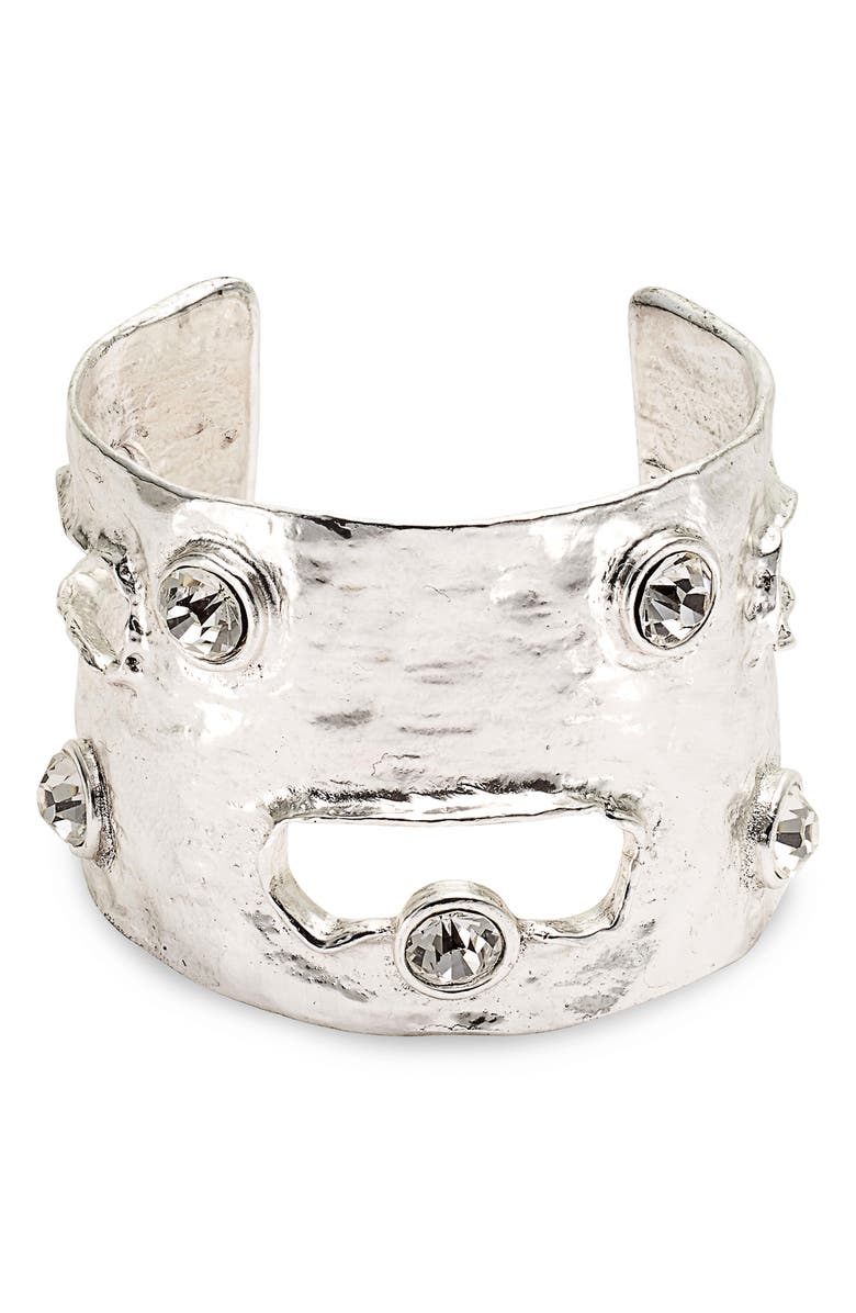 Karine Sultan Embellished Crystal Cuff Bracelet, Main, color, 