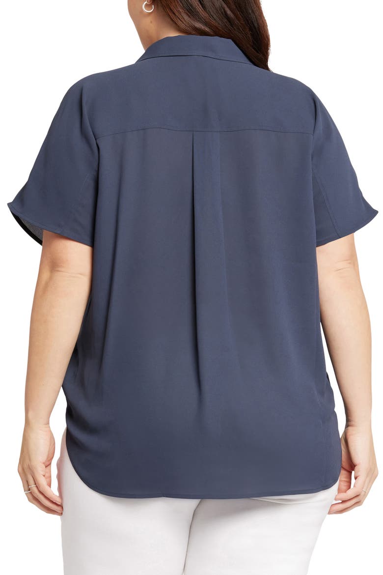 Becky Georgette Popover Top, Alternate, color, OXFORD NAVY