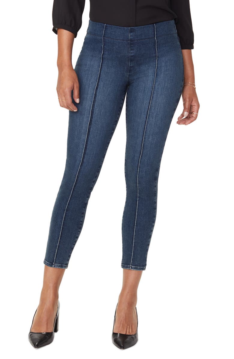 NYDJ Pintucked Pull-On Stretch Ankle Skinny Jeans, Main, color,
