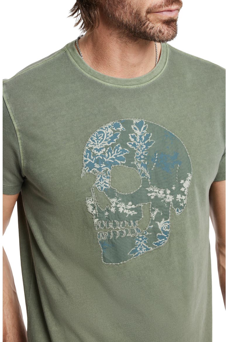 Skull Appliqué T-Shirt, Alternate, color, FLAGSTONE GREY
