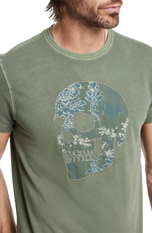 John Varvatos Applique Skull Short Sleeve Crewneck Tee In Flagstone Grey