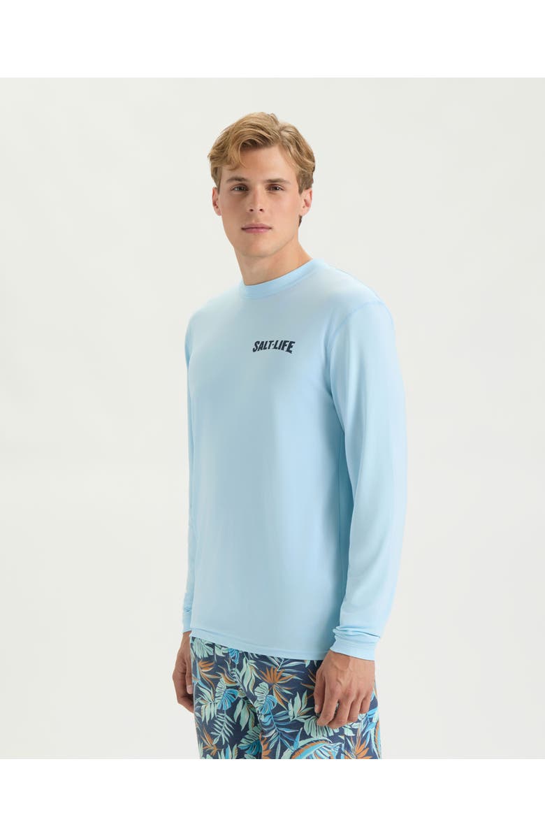 Salt Life Weekend Forecast SLX Performance Long Sleeve Shirt, Alternate, color, Glacial Blue Heather