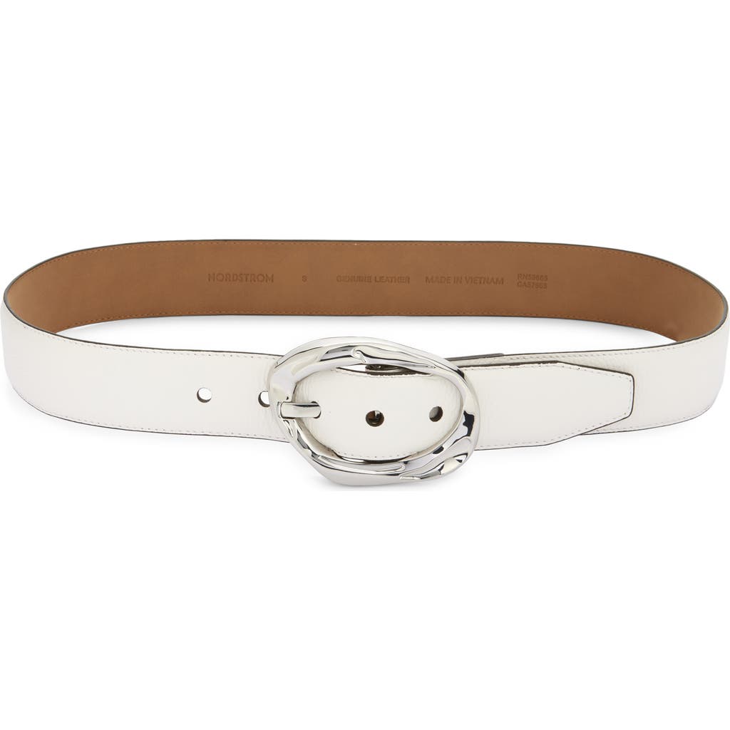 Nordstrom Cora Oval Buckle Leather Belt